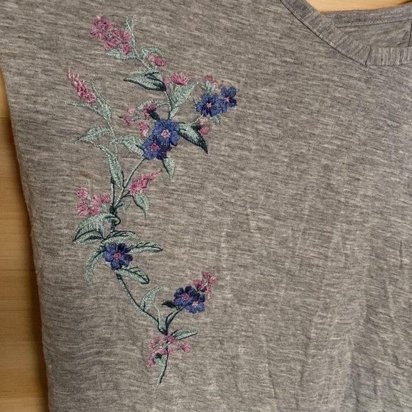 Gray Embroidered Bodysuit - Picture 2 of 3